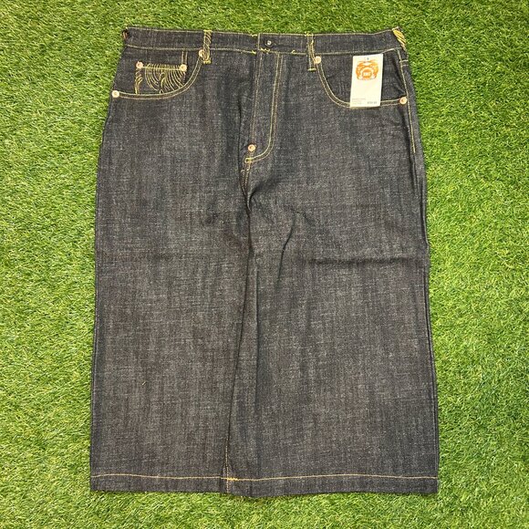 RMC Jorts – Dragon Embroidery Size 36-38 Deadstock Y2K Japanese Denim - Picture 3 of 4
